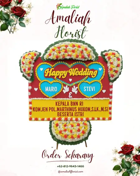 Papan Bunga Pernikahan Sriombo